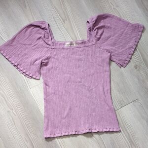 Catherine Malandrino Lavender Puff Sleeve Blouse